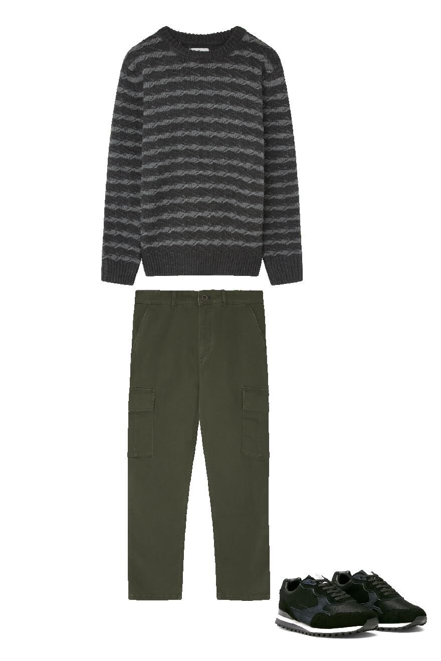 Beige Knit Sweater & Pants Set - ADAMO