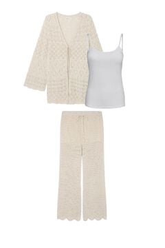 Cardigan, trousers and top set