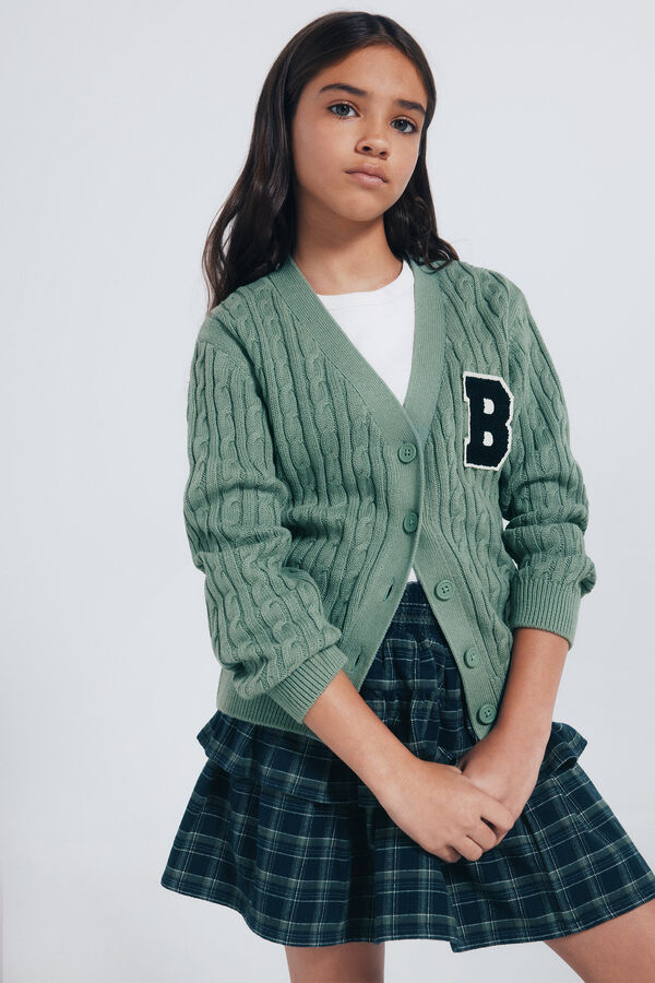 Conjunto de saia e cardigan