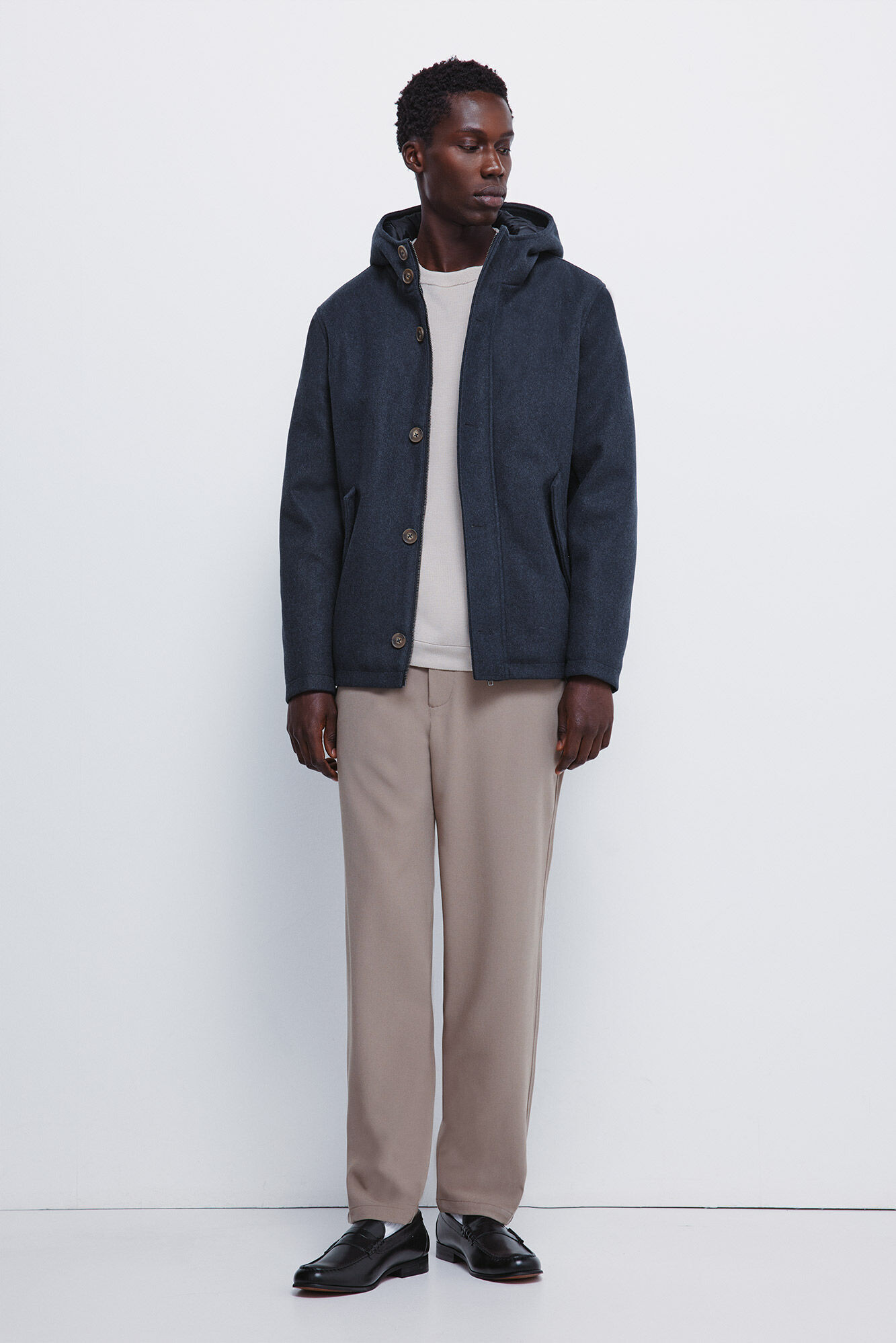 Conjunto de cal&ccedil;a, parka e camisola