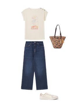 Jeans, trainers, t-shirt and bag set