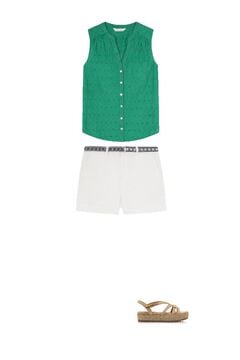 Blouse, shorts and sandals set
