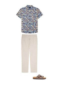 Trousers, print and buckles set