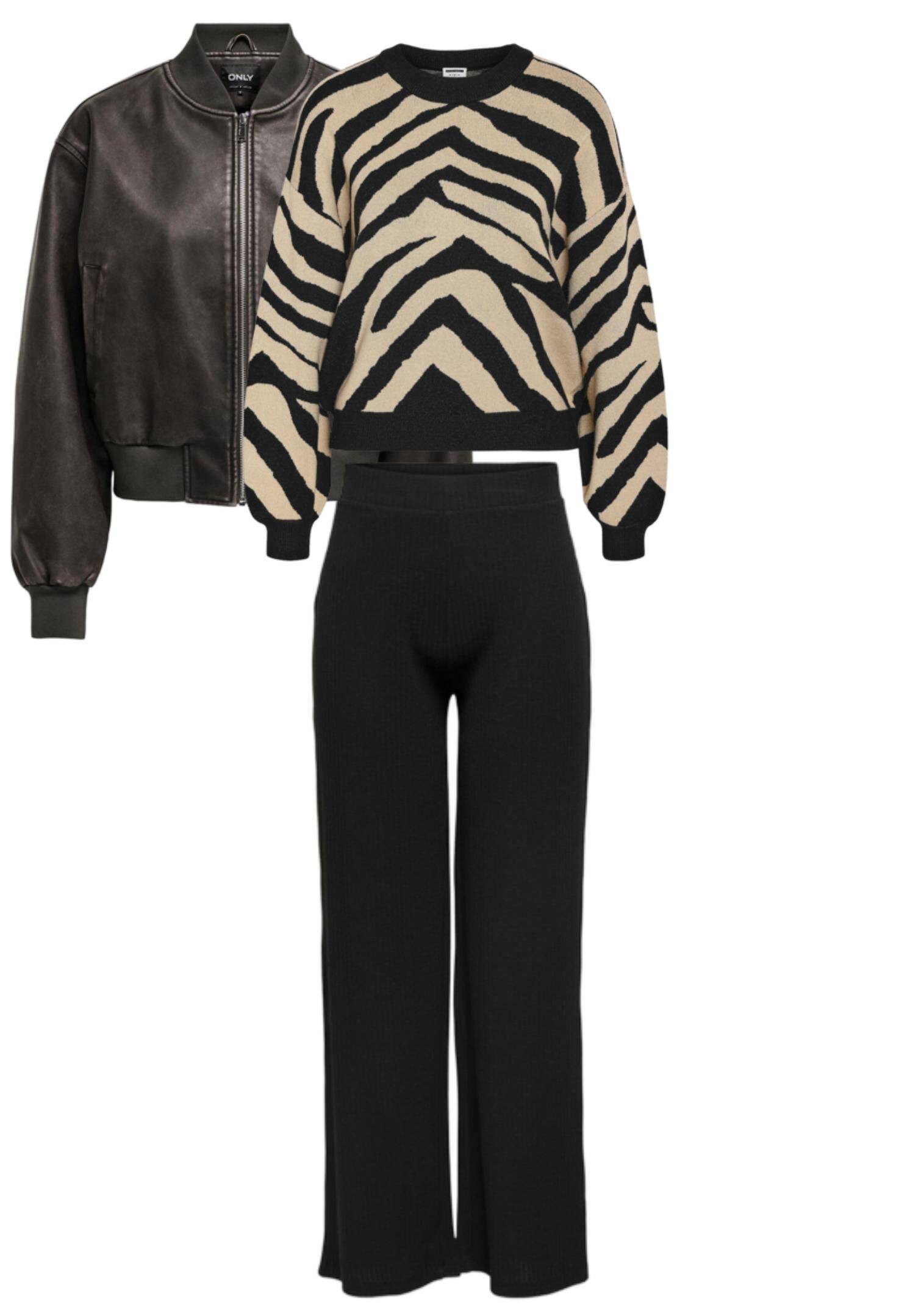 Conjunto de chaqueta, jersey y pantal&oacute;n