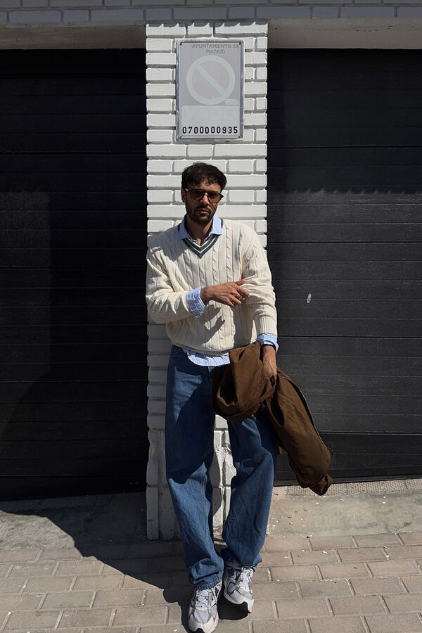 Jeans, jumper, shirt and jacket set