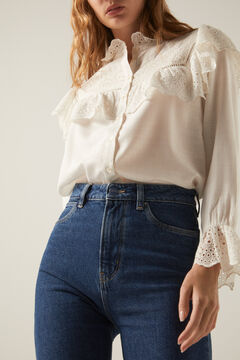 blouse with ruffles and  mon jeans set