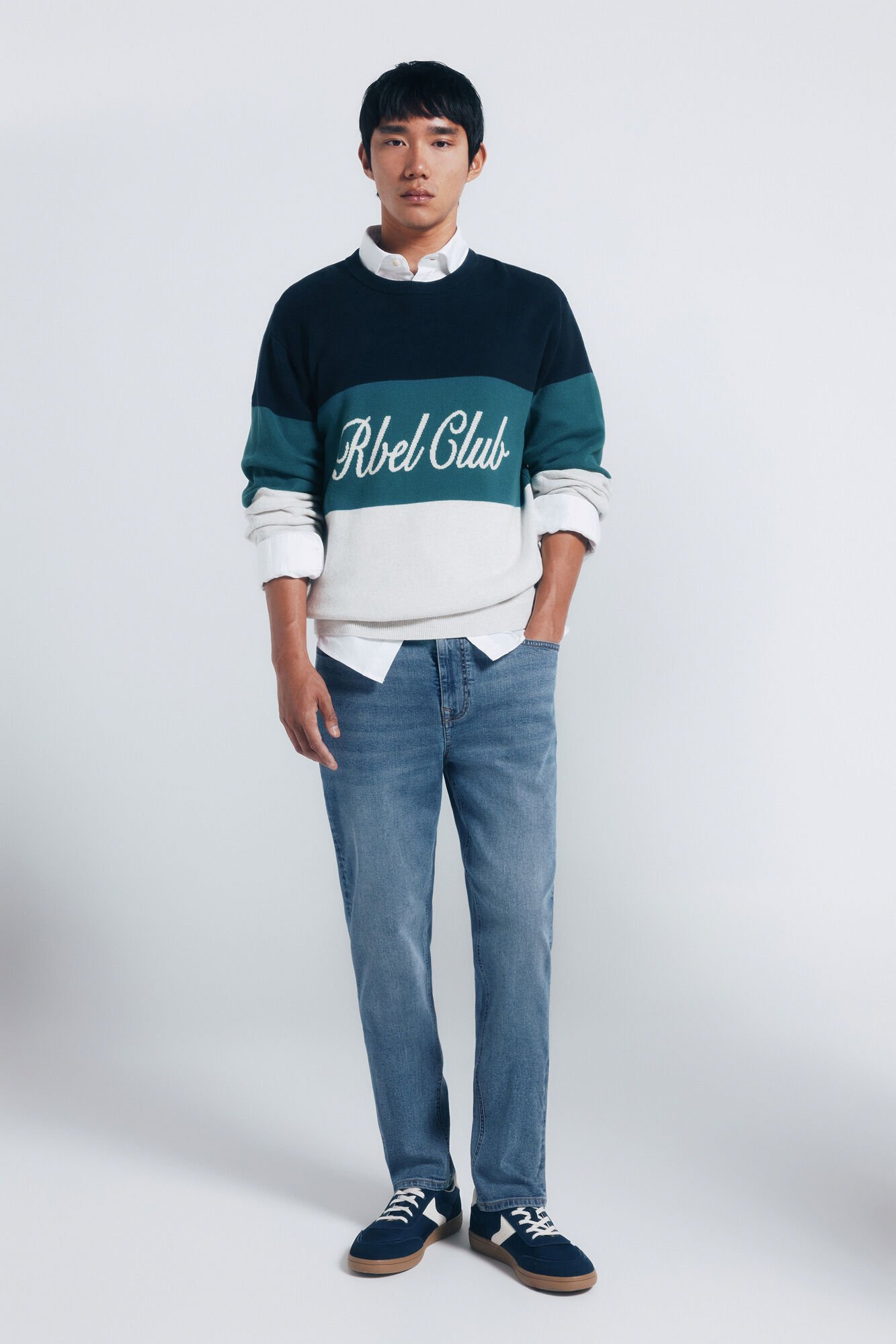 Conjunto de jeans e camisa