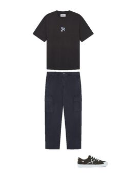 Trousers, logo and trainers set