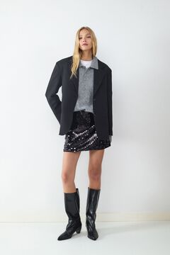 Conjunto de americana, falda y botas
