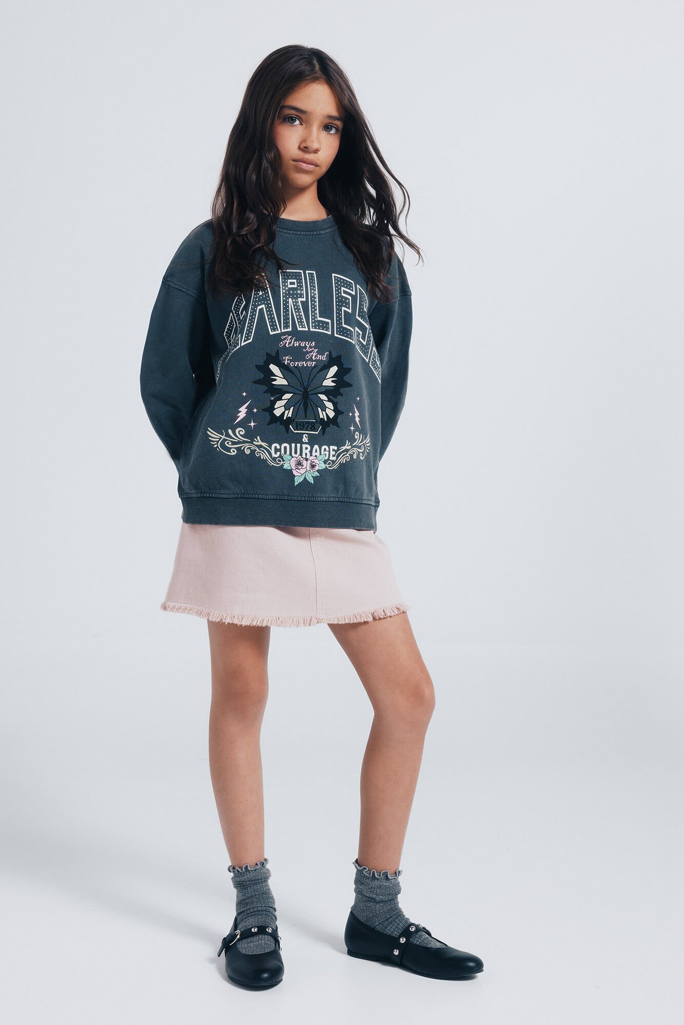 Sweatshirt and skirt set