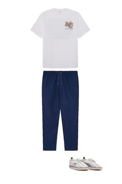 Trousers, t-shirt and espadrille set