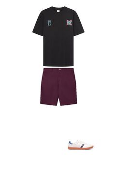 Trainer, shorts and t-shirt set