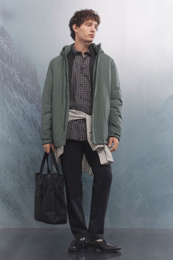 Chinos, shirt and parka set