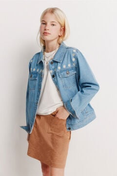 Conjunto de blus&atilde;o e saia