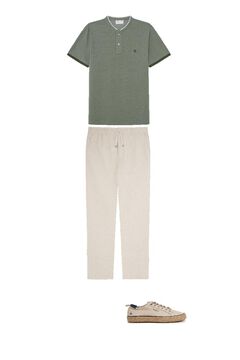 Trousers, collar and trainers set