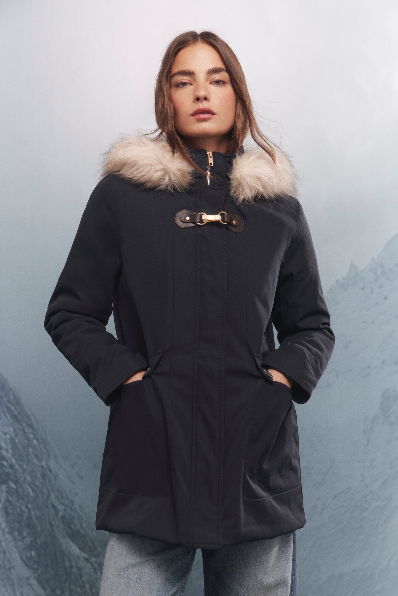 Conjunto de parka y jersey