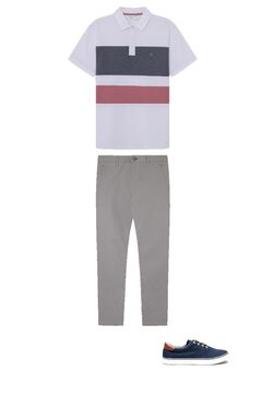 Chinos, shirt and trainers set