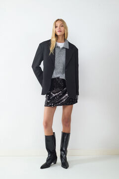 Conjunto de americana, falda y botas