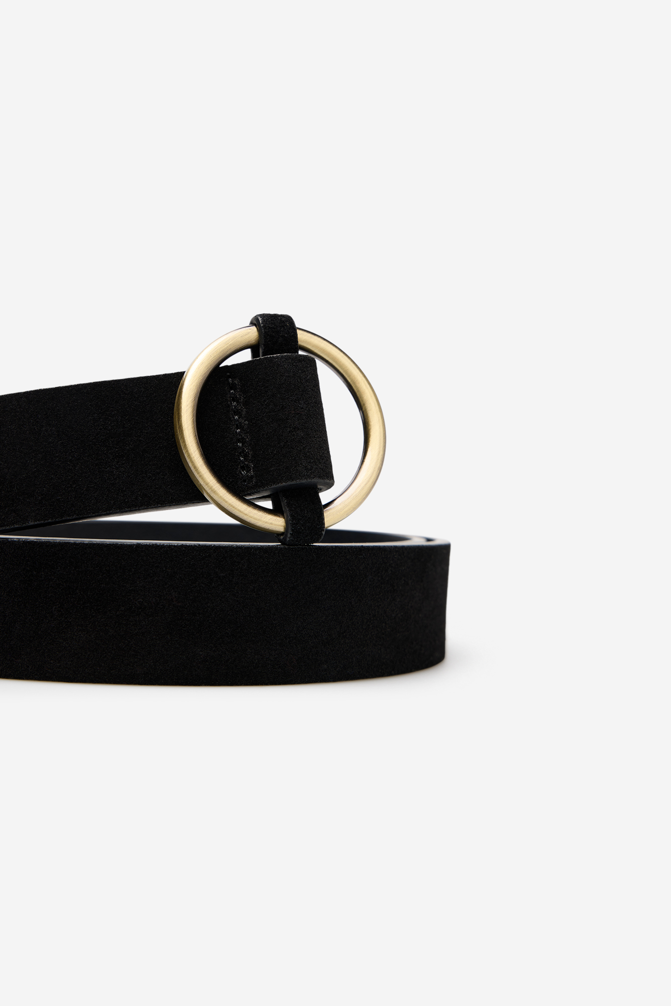 Circular basic split leather belt Cinturones para mujer SPF