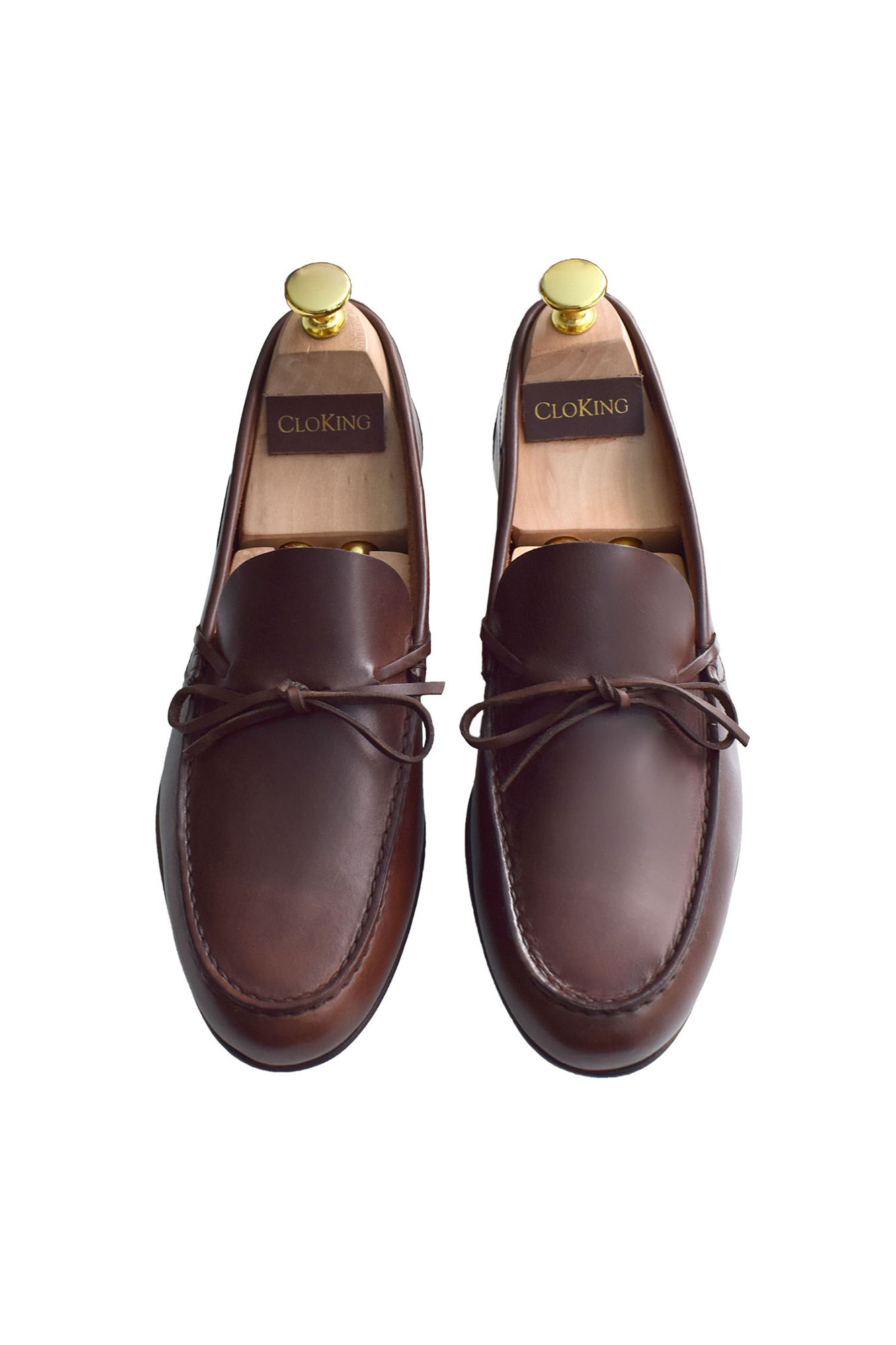 Moccasins Mocasines Lazo Hombre Zapato Mocasín Lazo Marrón