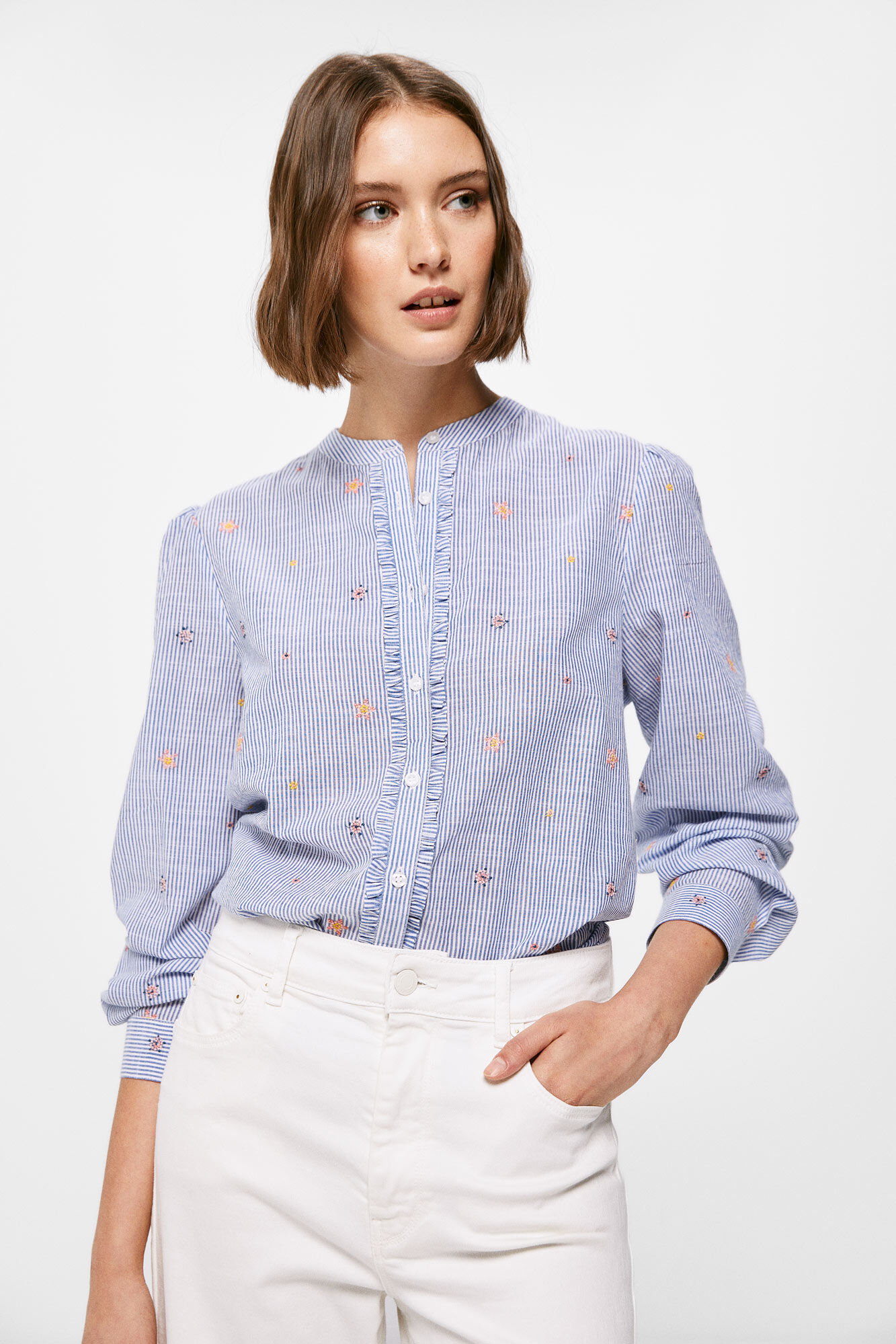 Flores Camisetas Y Blusas De Mujer En Cortefiel Blusa Rayas Flores