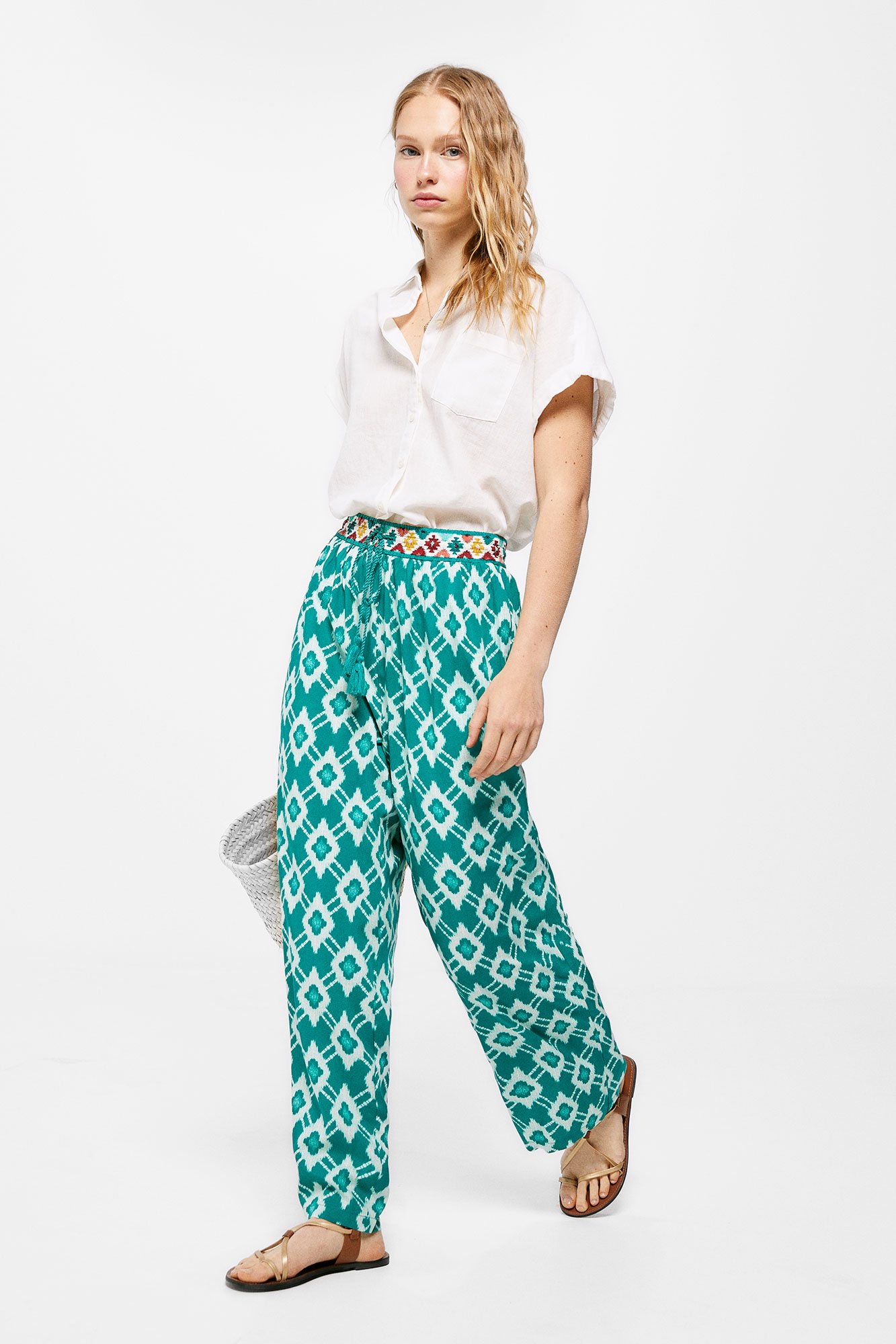 Pantalón fluido estampado de Mujer TEX