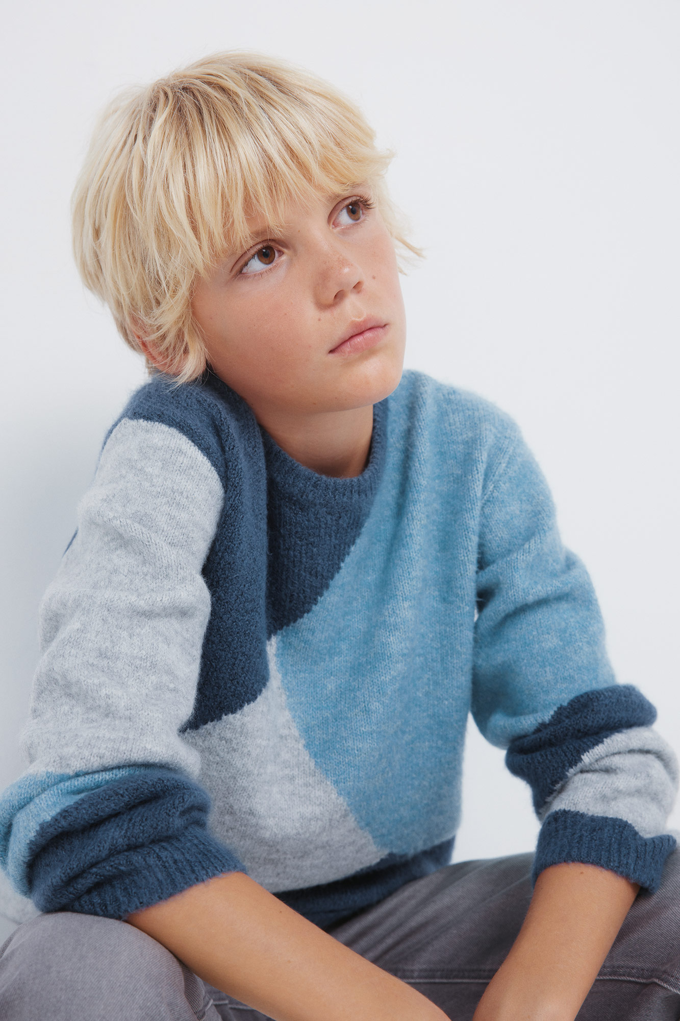 Pull sans manches maille tricot bleu bébé garçon | - Bleu navy - 3M