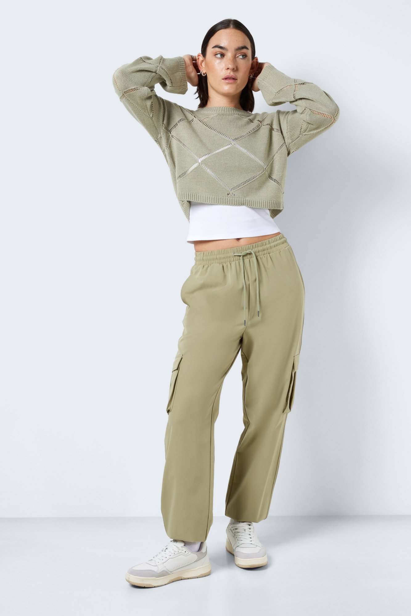 Springfield Pantalón Estilo Cargo Con Bolsillos Laterales Verde |  Pantalones Mujer ⋆ Treboada