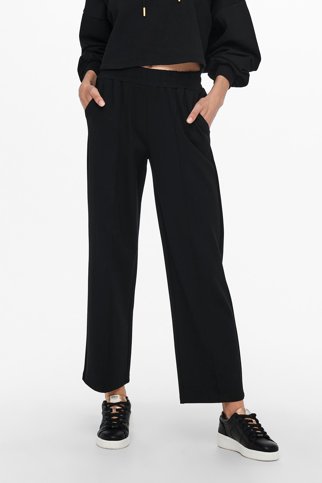 Springfield Damen Hose – Hohe Taille, Gerades Bein, Mit Kordelgürtel