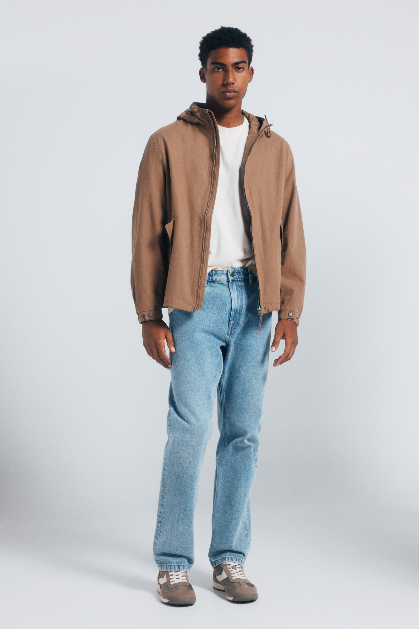 Parka Springfield De Chambray – Estilo Casual Con Capucha Ajustable Y Botones De Madera