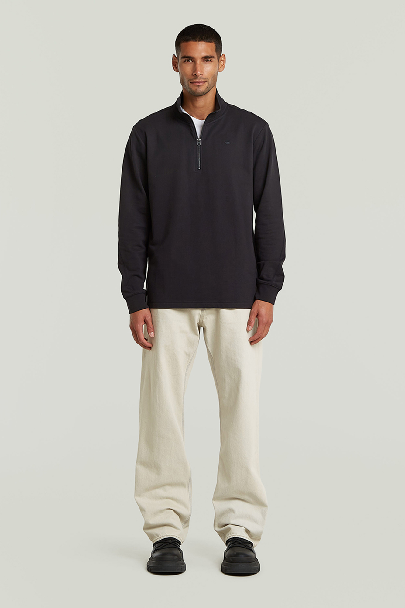 Long sleeve zip fastening T-shirt
