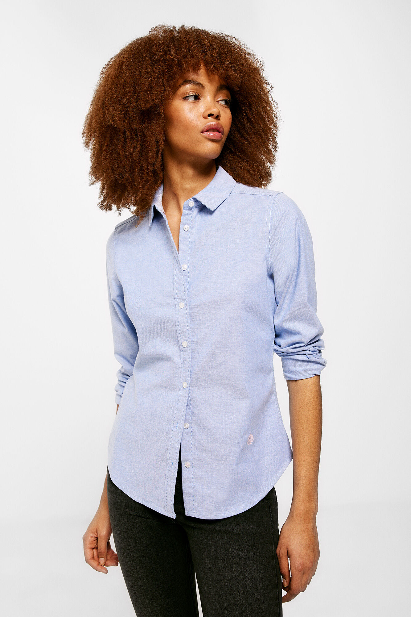 Chemise Femme Springfield - Design Oxford, Col Mao - Classique Et Intemporelle