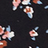 Springfield Kleid mit Blumen-Print mit Raffungen schwarz