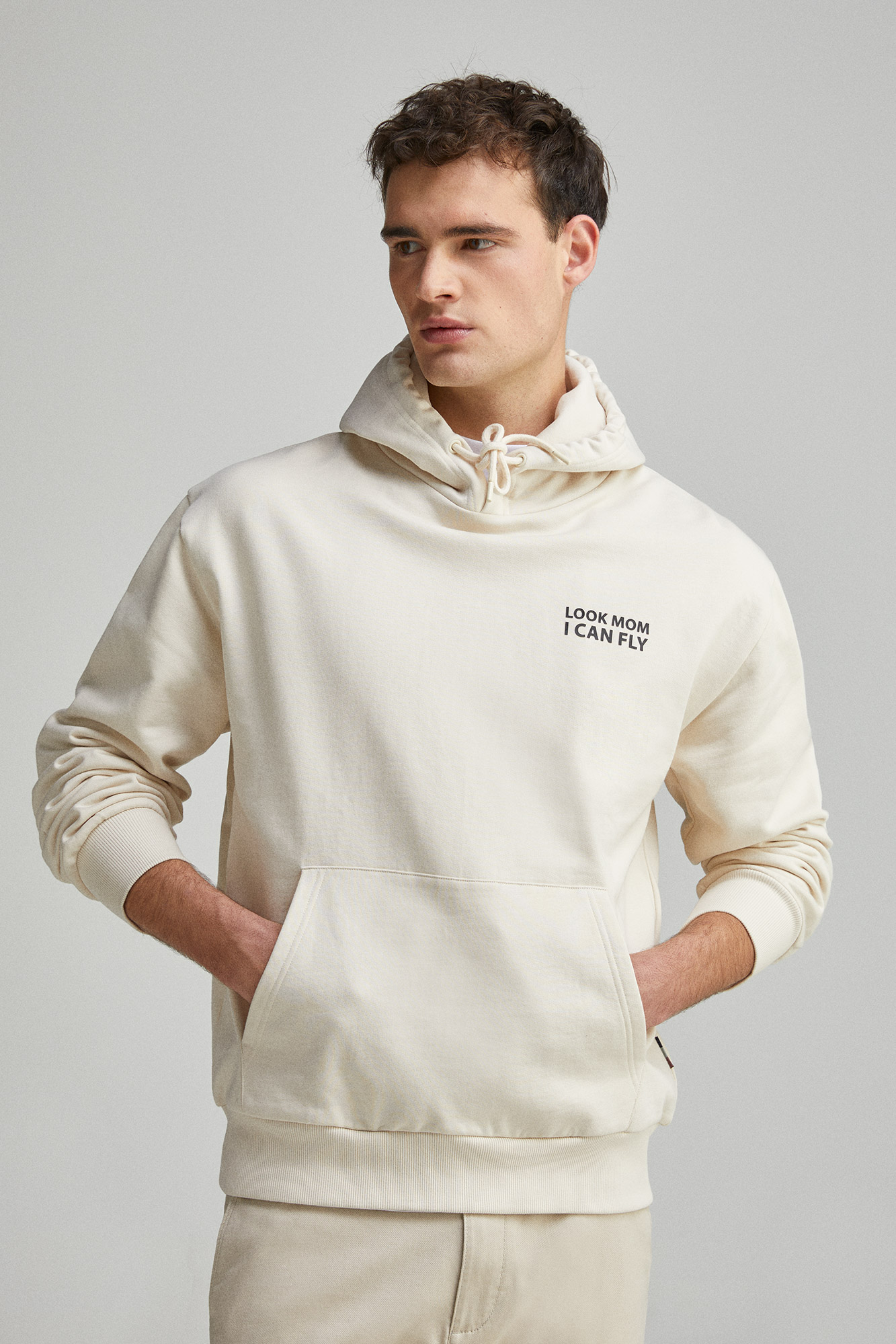 Sudadera Con Capucha Estampada Y Holgada Po - Blanco | 's® ES