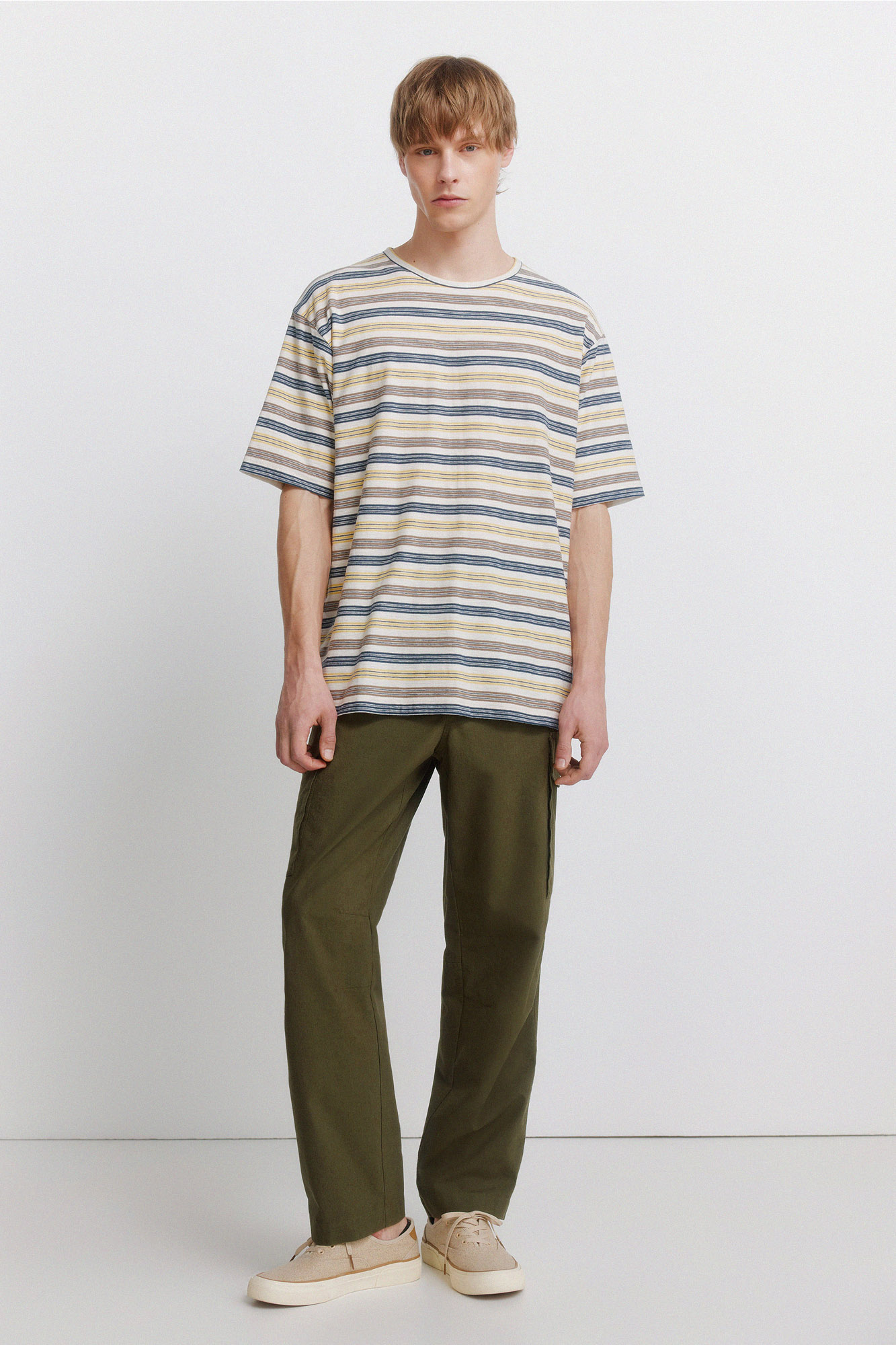 Springfield T-shirt Uomo A Micro Strisce, Vestibilità Comfort, Cotone Morbido, Capo Basic Urbano, Facile Da Abbinare