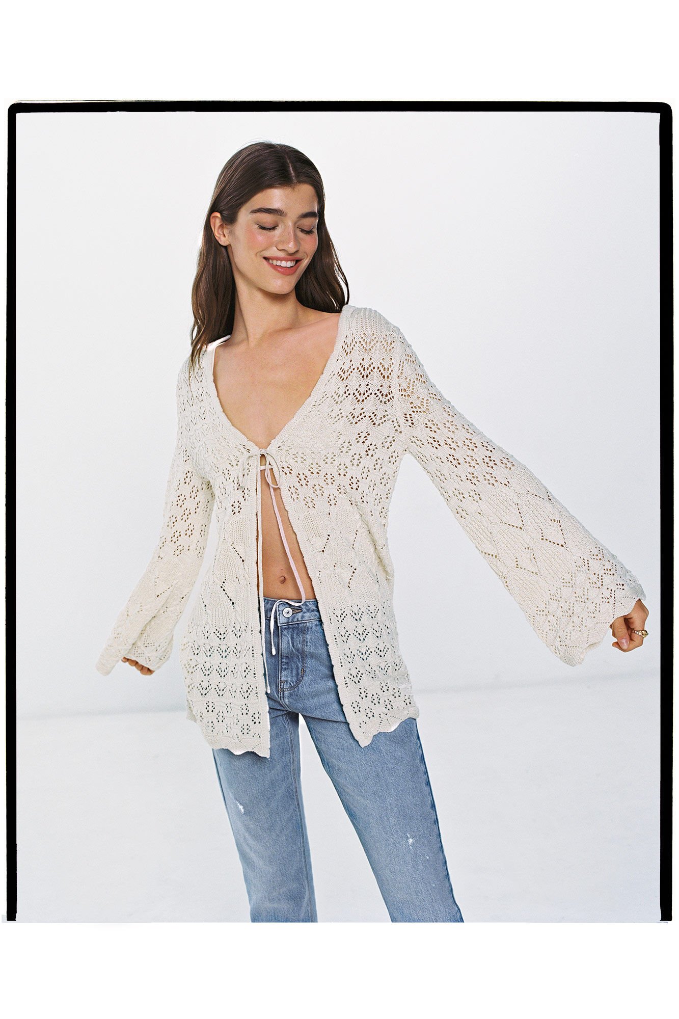 Cardigan Springfield Pour Femme - Coupe Confort, Rayures élégantes, Manches Longues - Idéal Ville