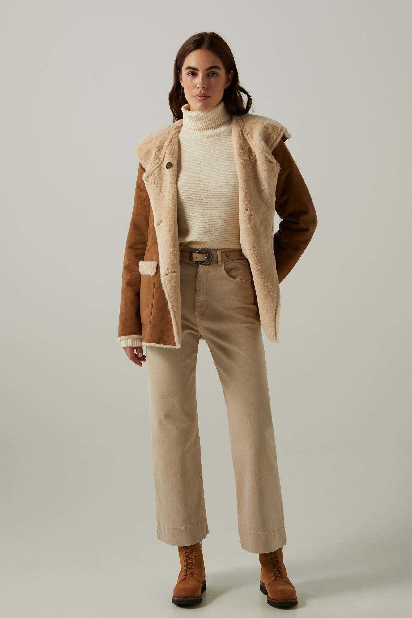 abrigo doble faz mujer