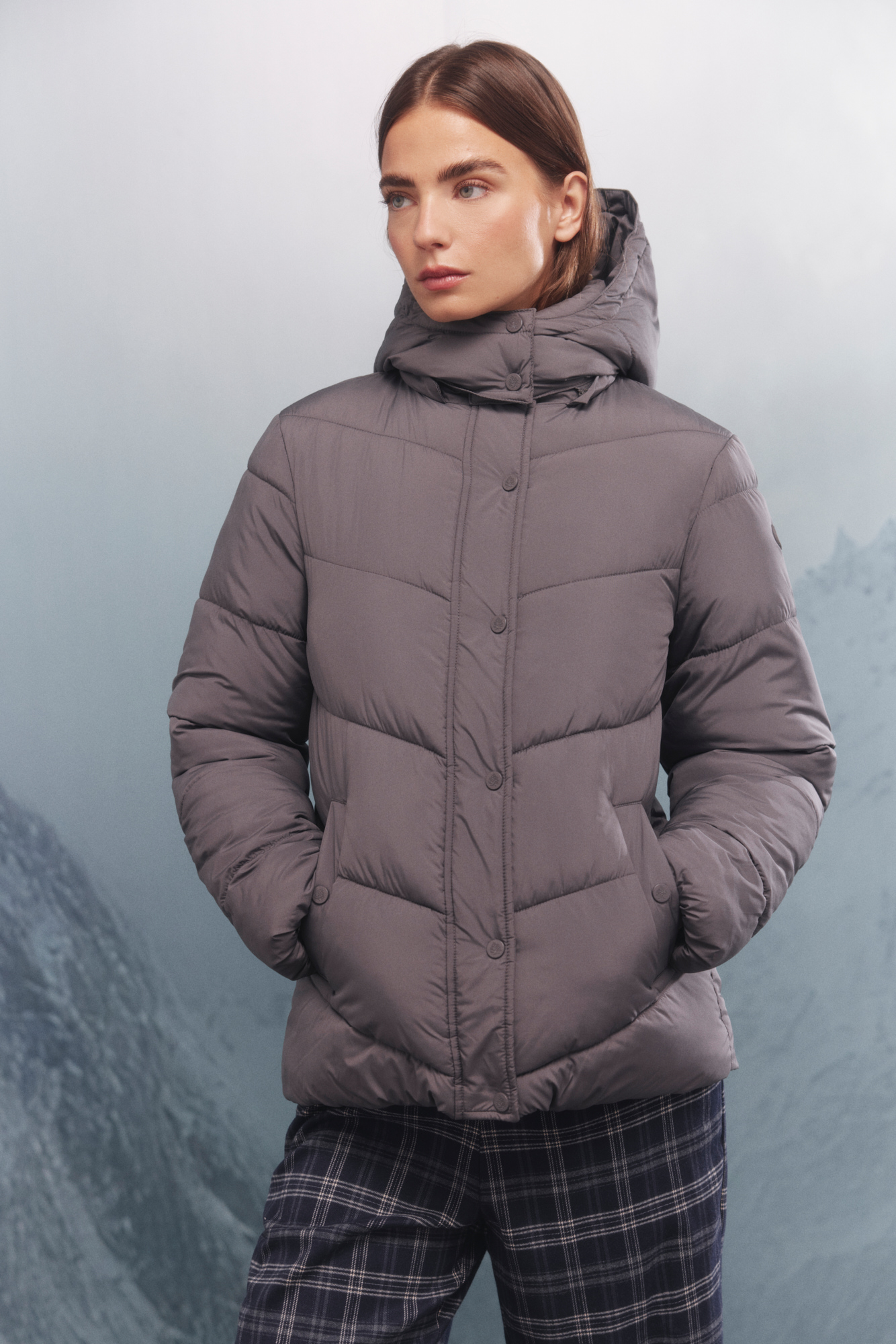 Chaqueta De Plumas Y Poliéster Reciclado Con Gorro Mujer Negro Calvin Klein - Compra Ahora