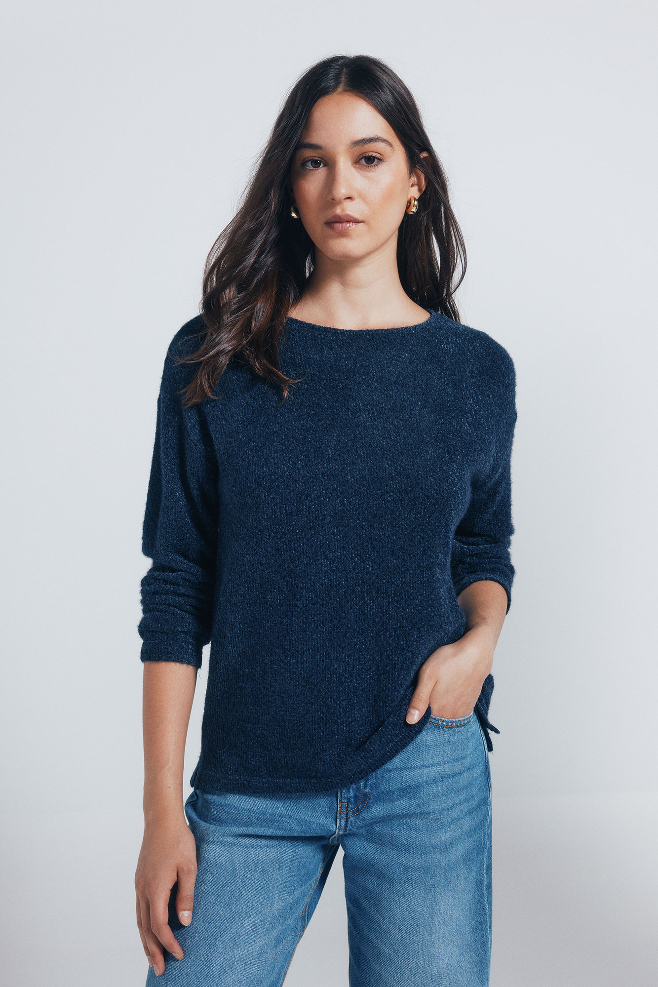 Springfield Damen Lovers Chenille Pullover – Langarm, Mit Stickerei, Weicher Stoff
