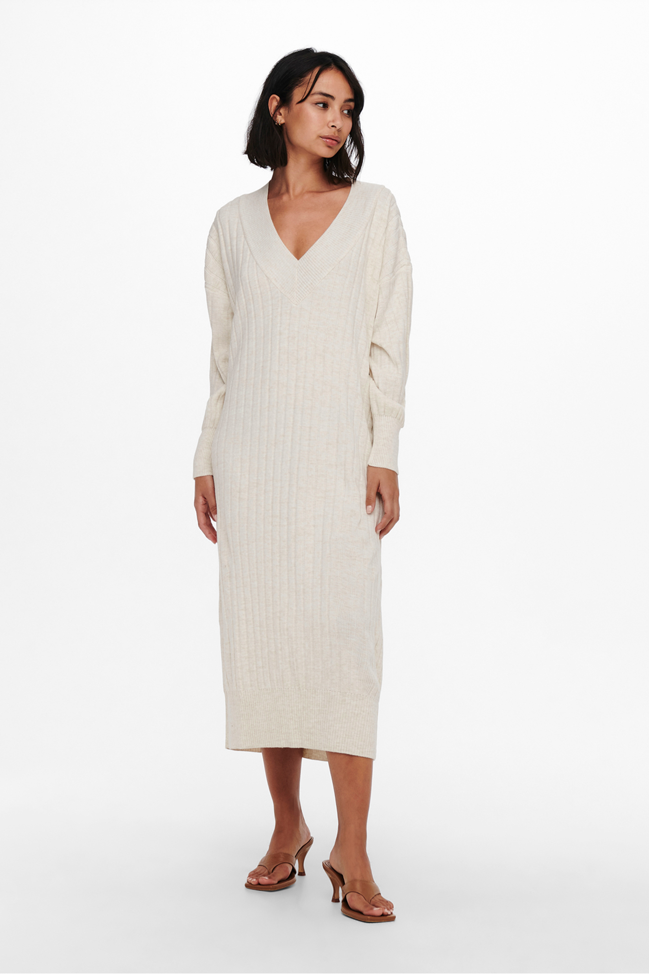 Vestido Tipo Jersey De Punto - GRIS - 15.00