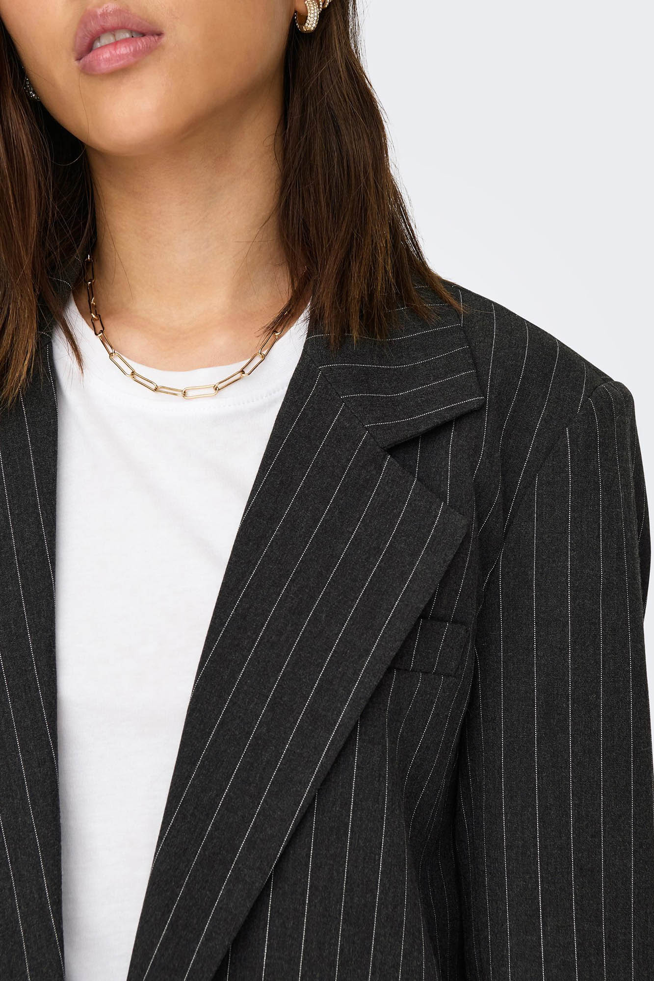 Blazer oversize com risca diplomática, Blazers de mulher