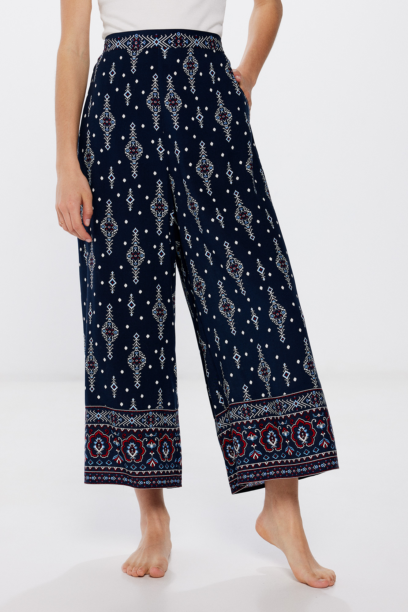 Pantalón Fluido Estampado, Pantalones de mujer