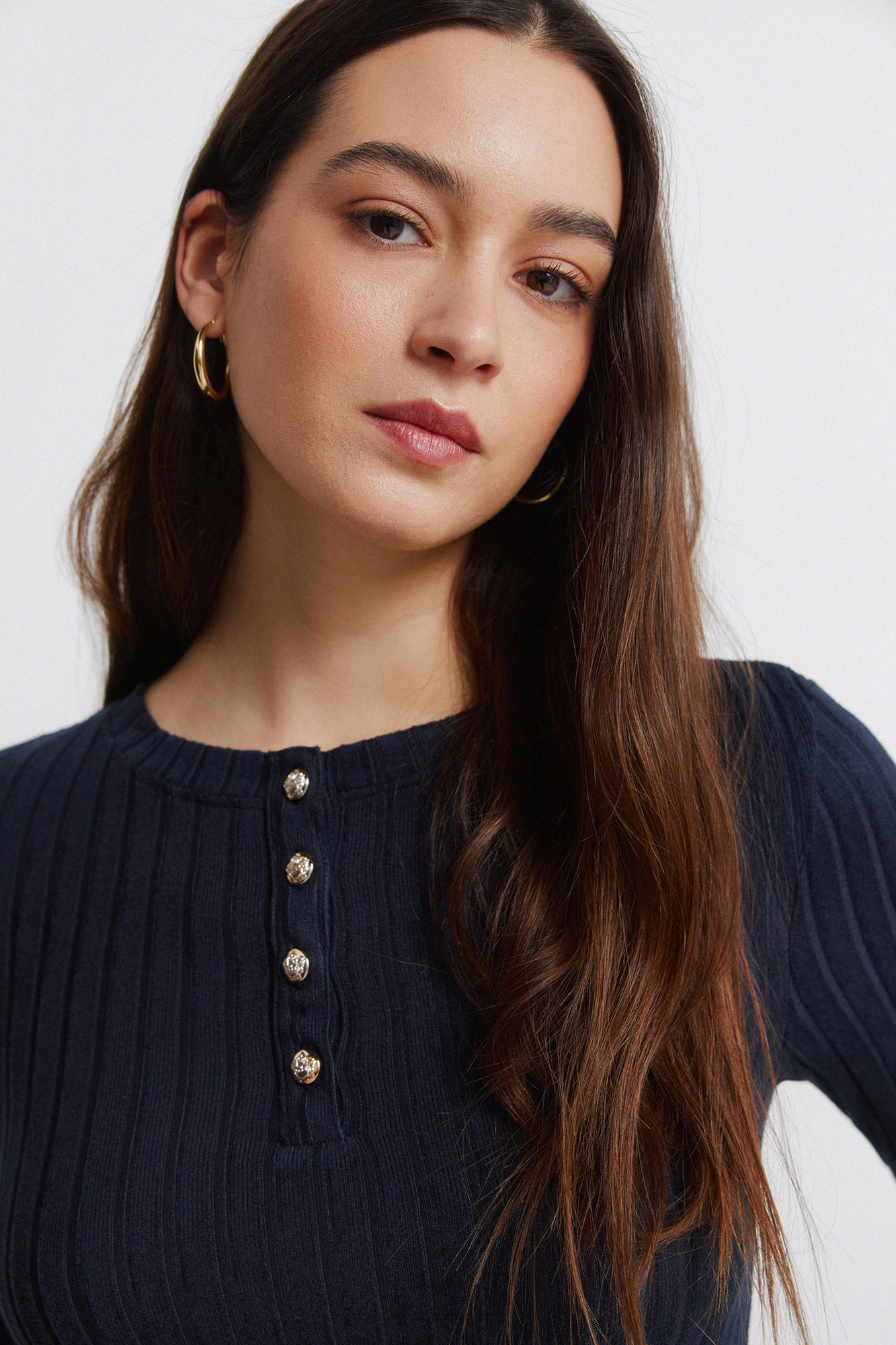 Street One Strick-Look Shirt Mit Kragen Für Damen In Grau | STREET-ONE