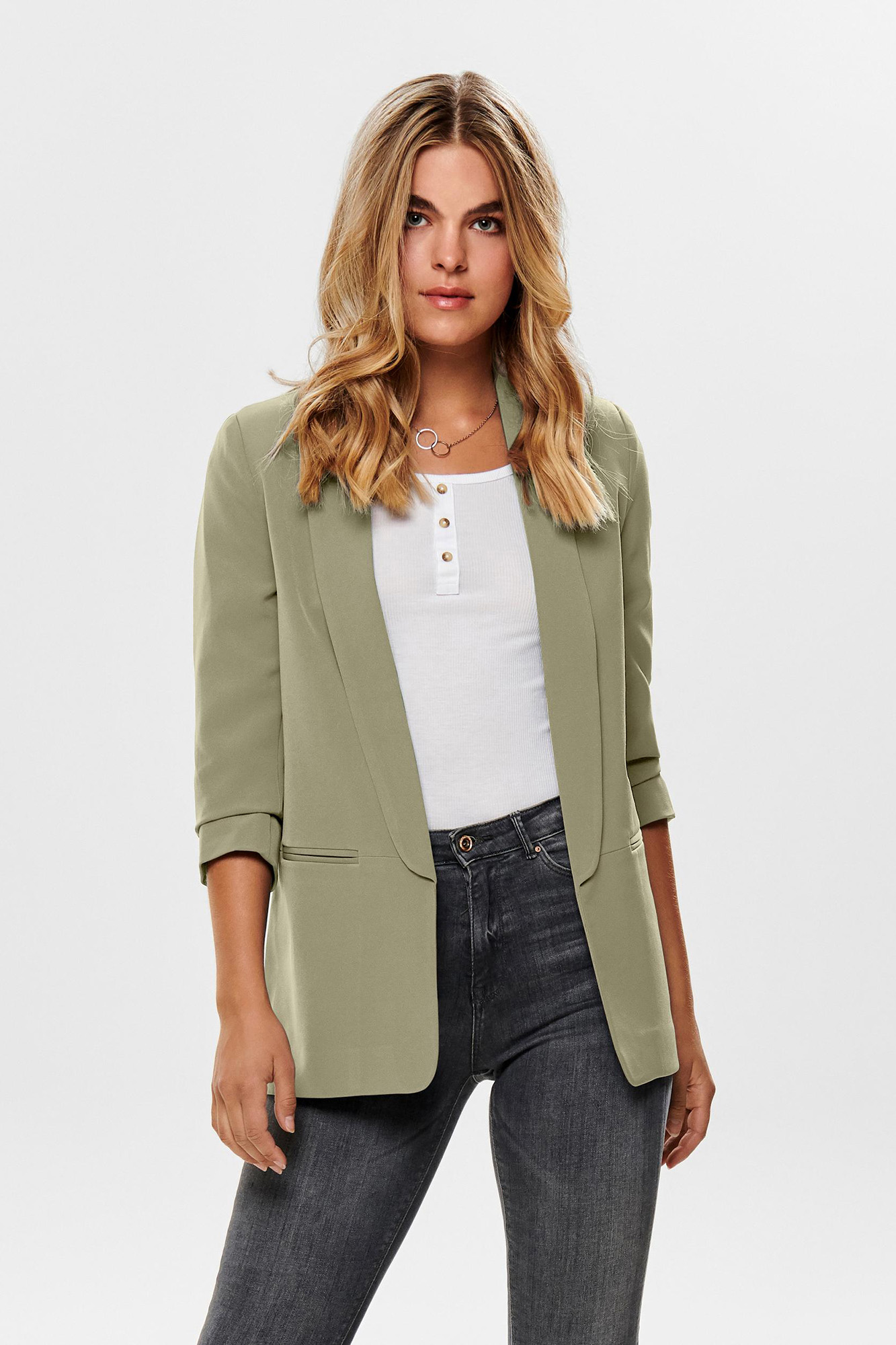 Blazer manga 3/4 con solapas Americanas y blazers de mujer SPF