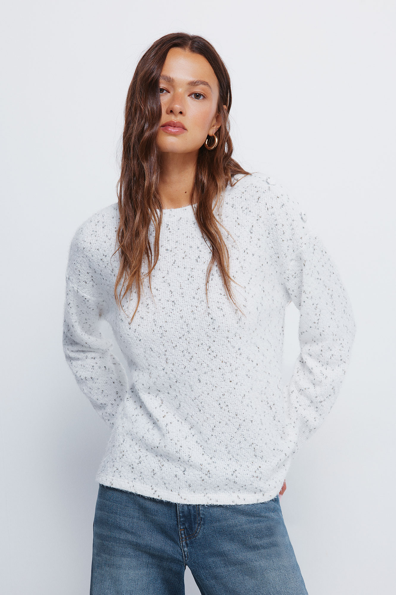 Springfield Maglia Lunga Donna Maniche Lunghe Con Scollo Rotondo E Dettagli A Contrasto