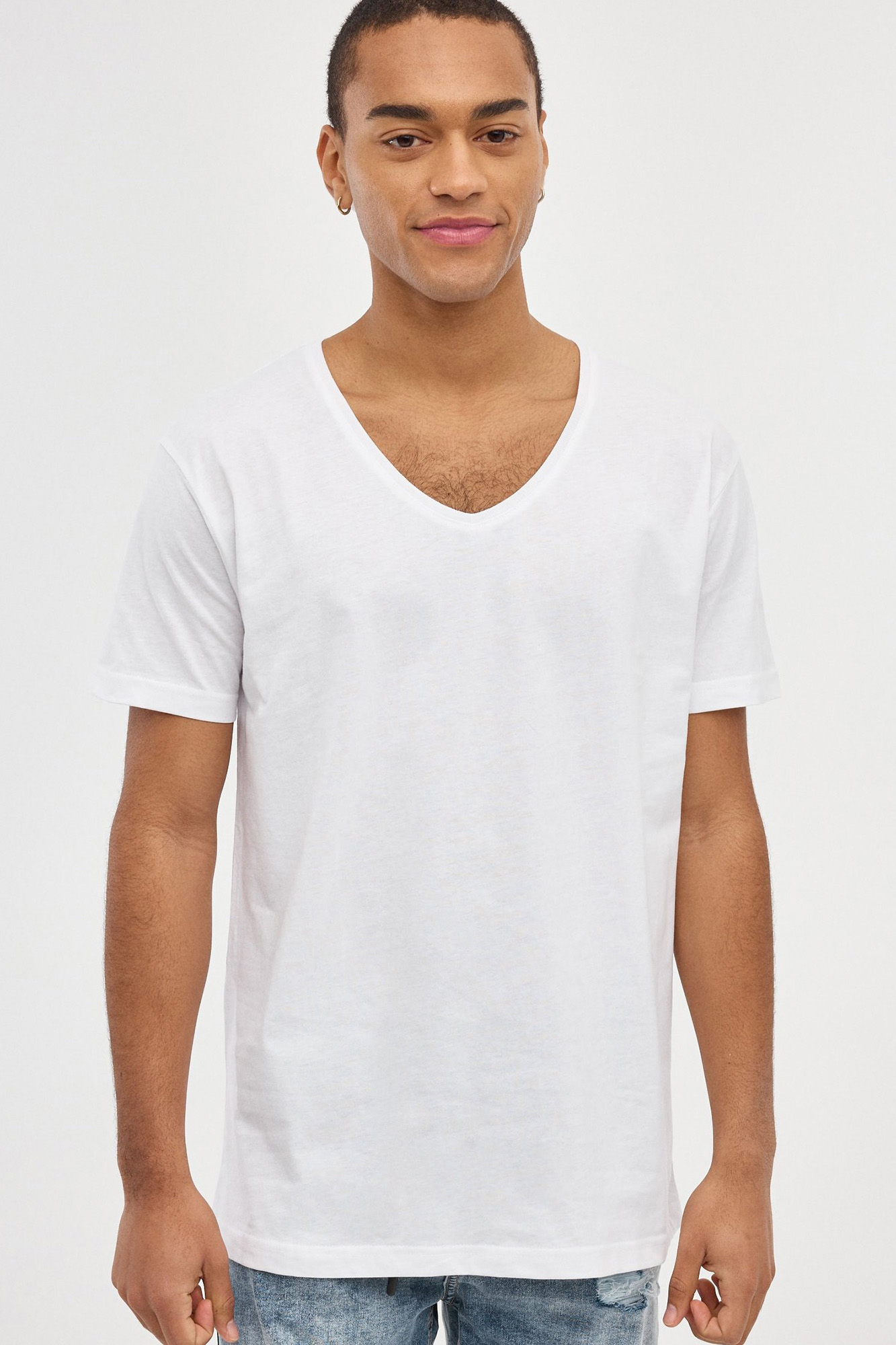 T-Shirt para homem com gola em bico 100% algodão Athens