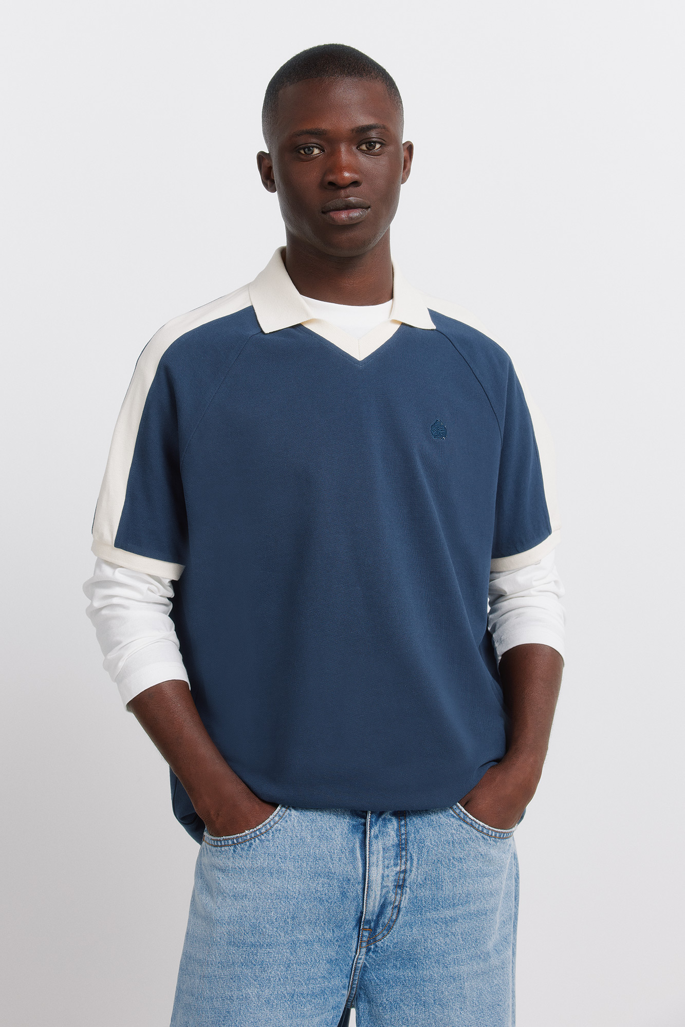 Piqué sporty contrast regular fit polo shirt