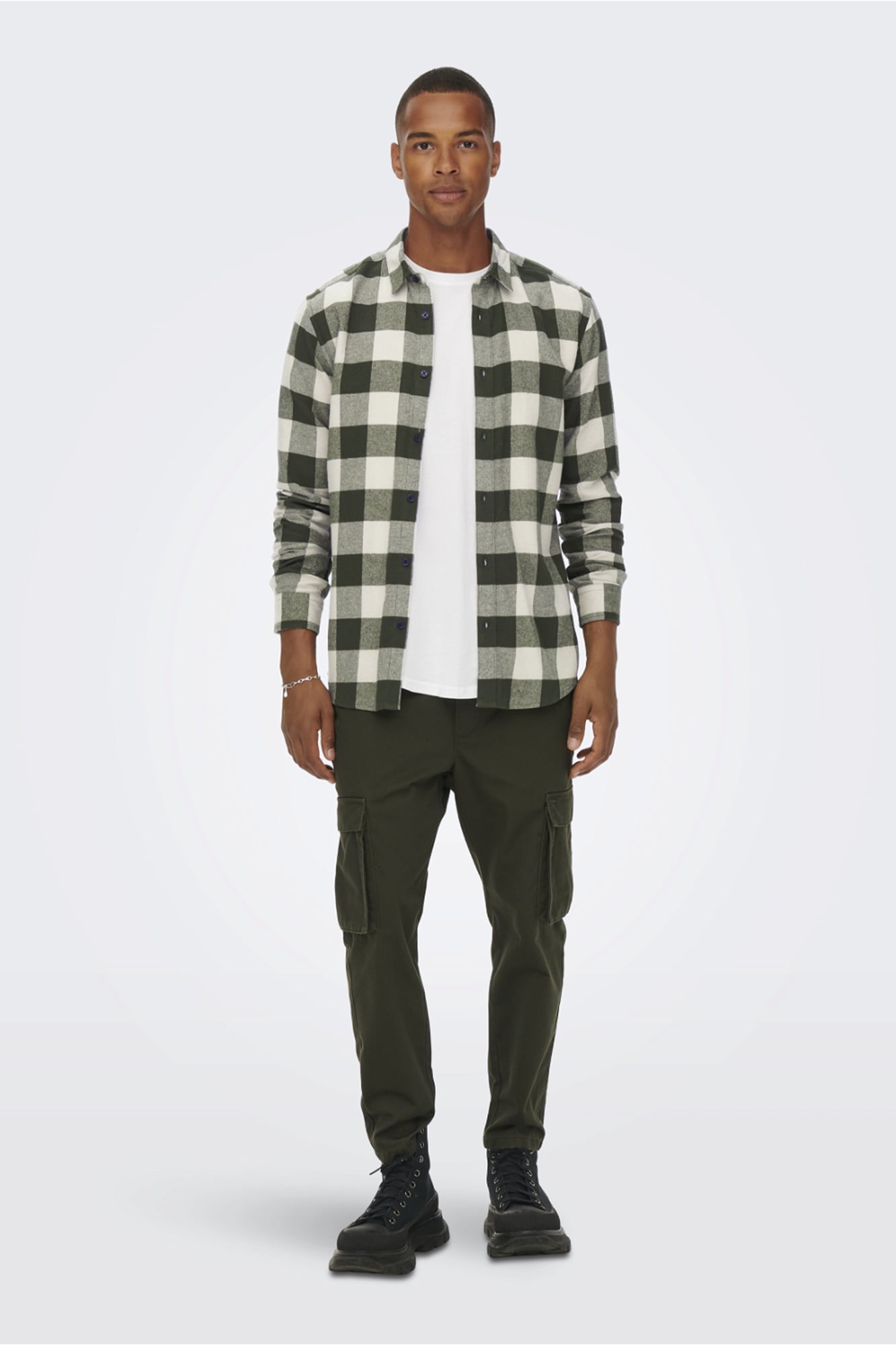 SPRINGFIELD Camisa LS de Sarga A Cuadros Camicia