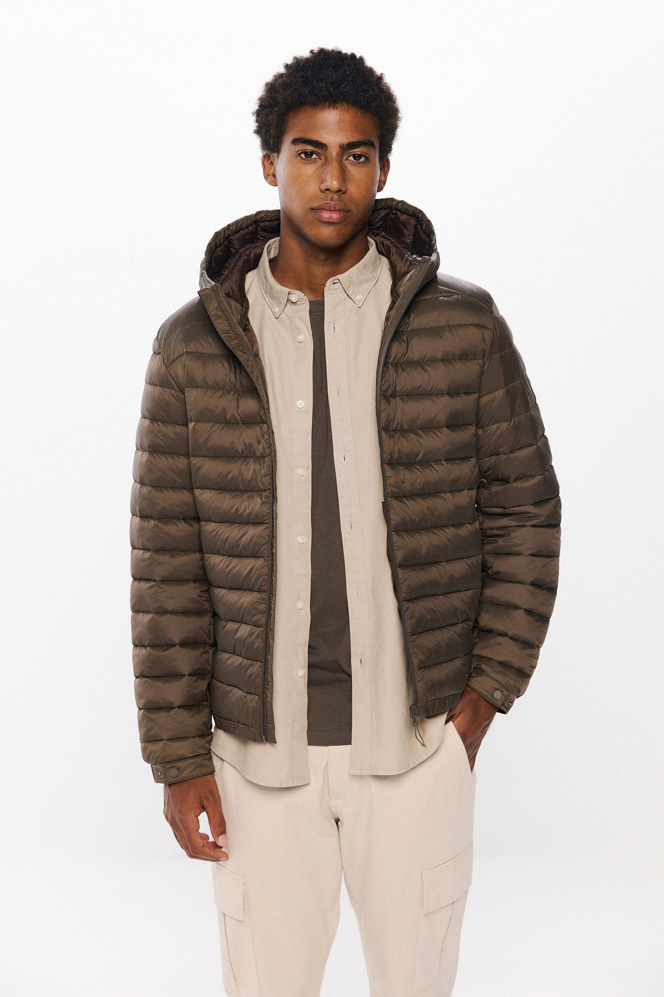 Quilted hooded jacket