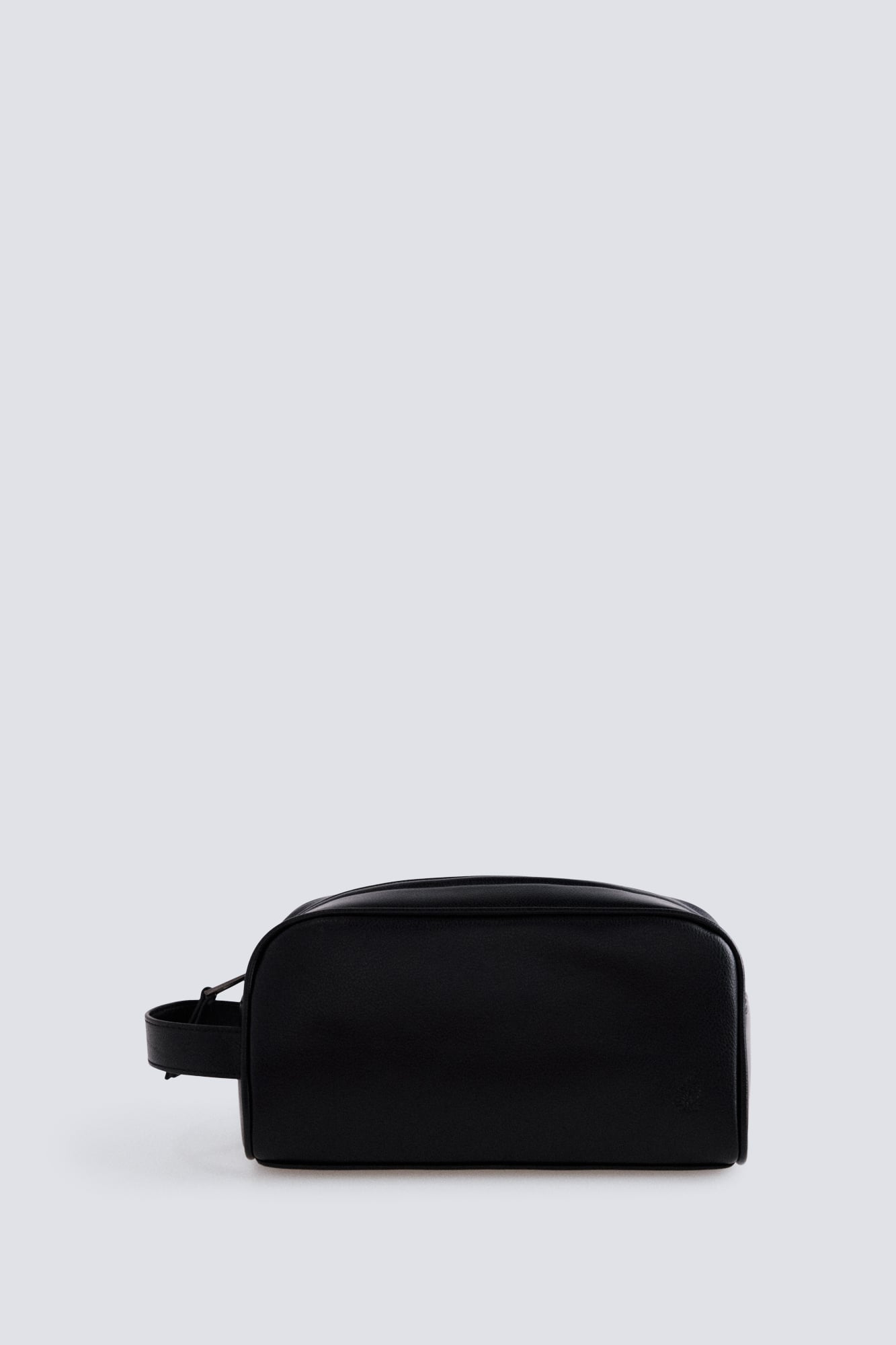 Black faux leather casual vanity case